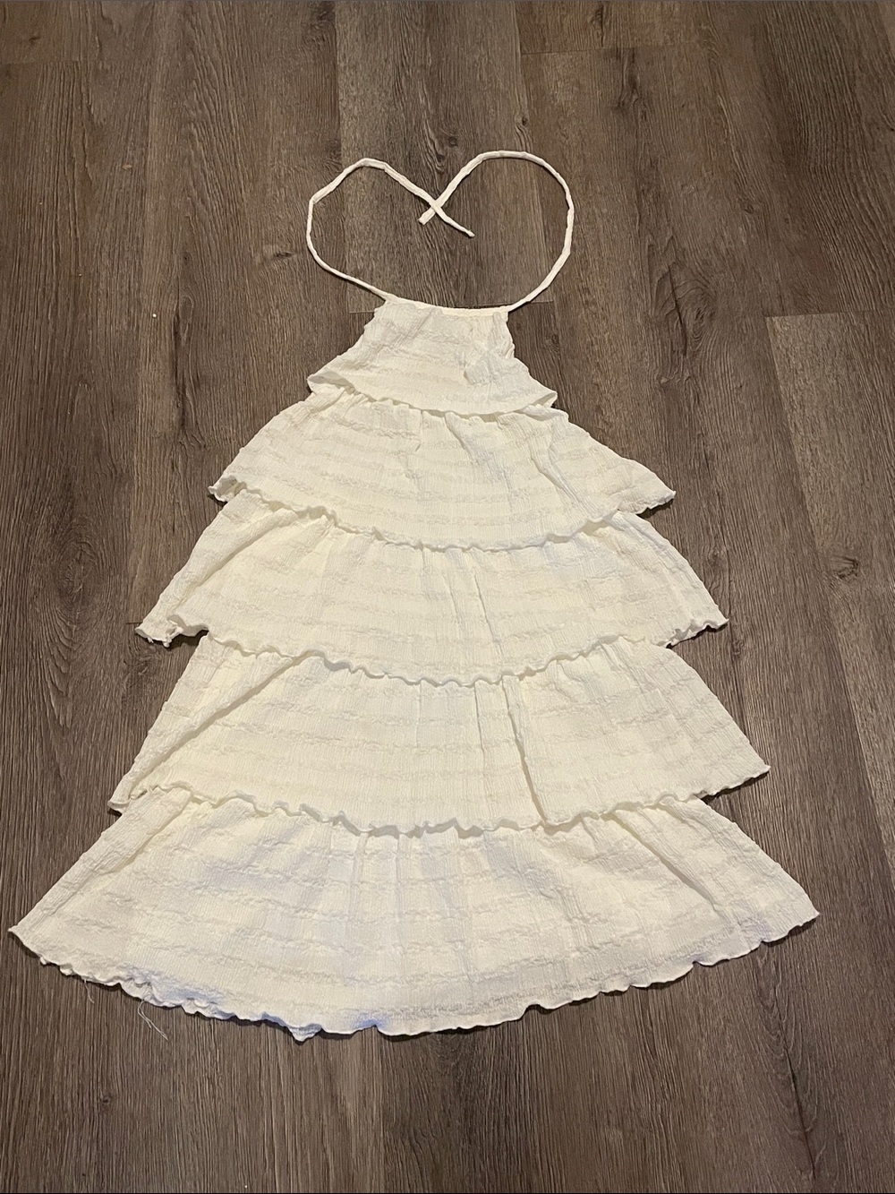 White Halter Top + Cream Ruffle Blouse